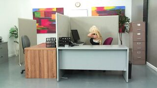 blonde milf sucking and fucking a big cock in office